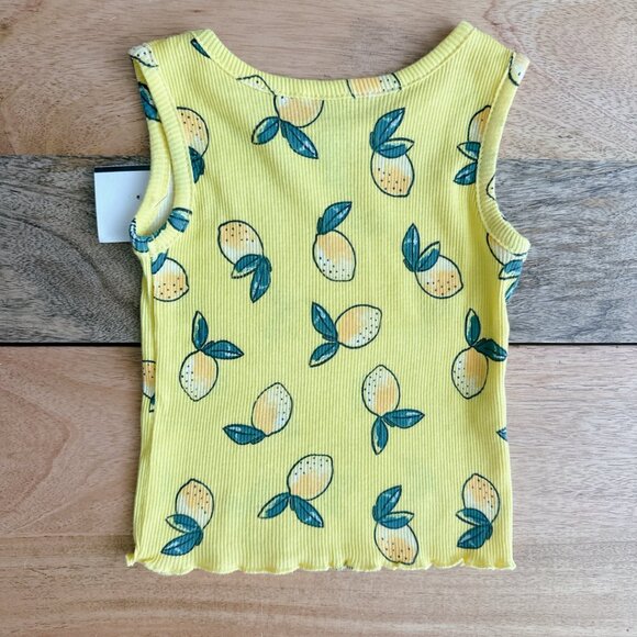 🧸 SALE! (5/$15, 8/$22, 12/$30) Lemon ribbed yellow tank top 3-6m baby girl top - Picture 3 of 4
